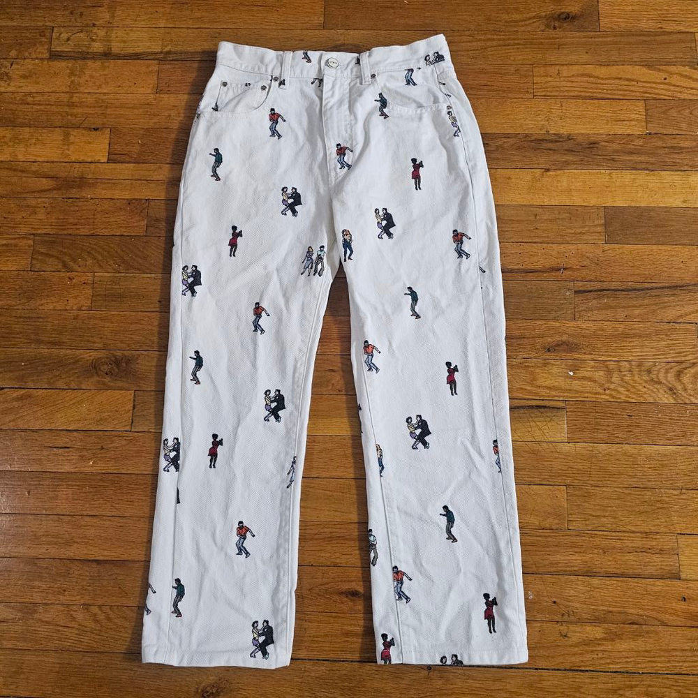 Kirin Peggy Gou High Waist Jeans White Print Size 26